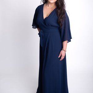 Baltic Born Navy Wrap Maxi Dress